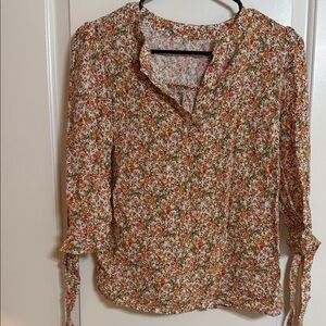 Chic Floral Women's Blouse - Multicolor